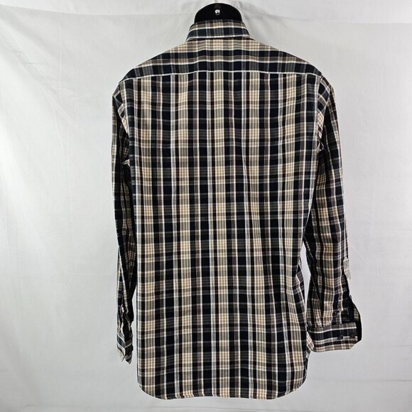 Banana Republic Non-Iron Tailored Slim Fit Plaid Long Sleeve Shirt - Size Medium - Picture 9 of 10